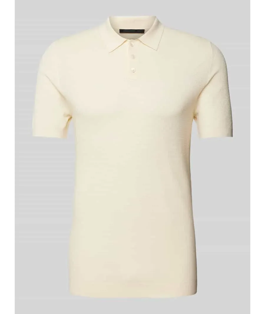 obrazek 1 Koszulka polo o kroju slim fit z fakturowanym wzorem model ‘Triton’