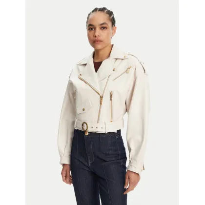 Zdjęcie Just Cavalli Kurtka skórzana 78PAVP05 Biały Loose Fit