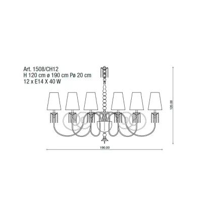 Zdjęcie Wyjątkowy żyrandol z kryształowymi spodkami i zawieszkami Swarovskiego - Il Paralume Marina