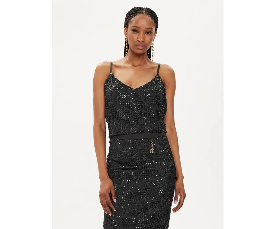 obrazek 1 Fracomina Top FQ24ST2003W708N6 Czarny Regular Fit