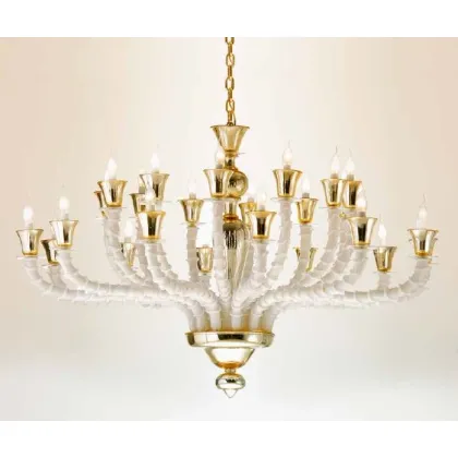 Zdjęcie Żyrandol z 24 światłami ze szkła Murano z efektem lustra - Il Paralume Marina