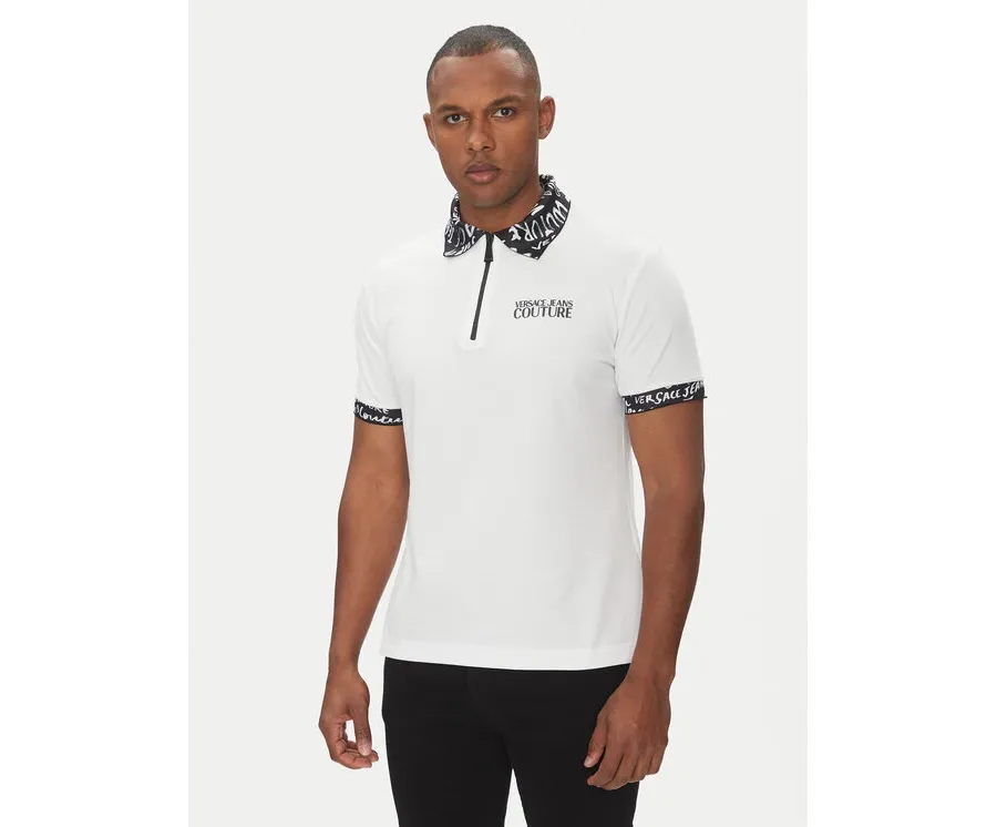 obrazek 1 Versace Jeans Couture Polo 78GAGT02 Biały Regular Fit