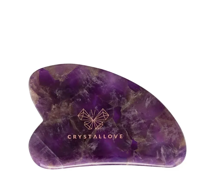 obrazek 1 Crystallove Płytka do Masażu Twarzy Gua Sha z Ametystu