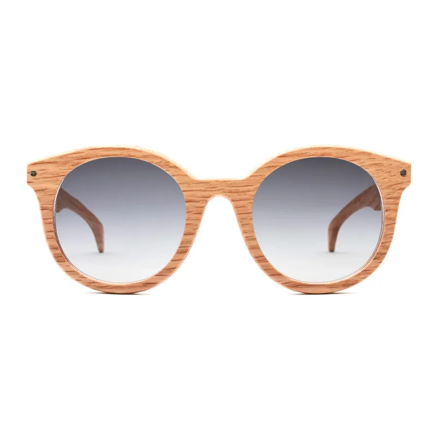 obrazek 2 Dębowe, jasne okulary o prostym, lekko zaokrąglonym kształcie - Legno Light