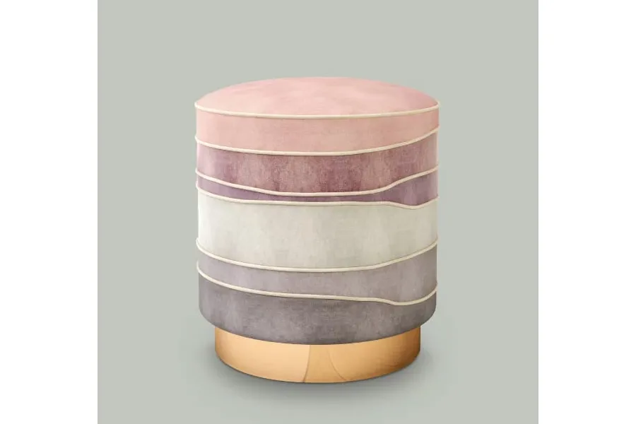 picture 2 Upholstered Hoolywood style stool - Ottiu