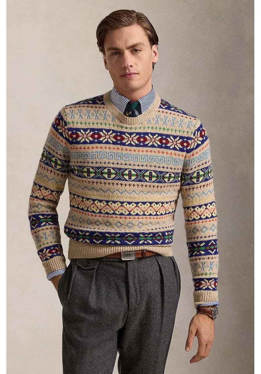 obrazek 1 Polo Ralph Lauren sweter wełniany męski kolor beżowy  710949291