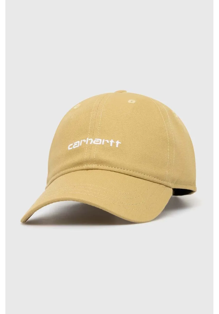 obrazek 1 Carhartt WIP czapka z daszkiem bawełniana Canvas Script Cap kolor beżowy gładka I028876.22WXX