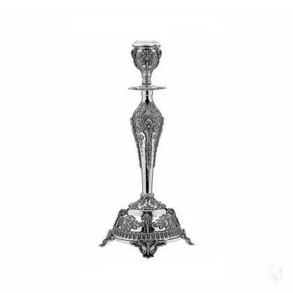 Zdjęcie Zdobiony srebrny pojedynczy świecznik - Zaramella Argenti