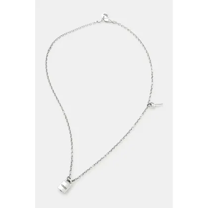 Zdjęcie NEIGHBORHOOD naszyjnik srebrny Padlock Necklace 242IVNH.AC02