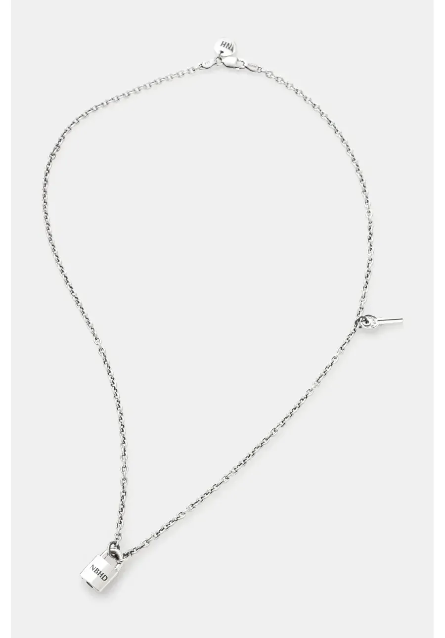 obrazek 1 NEIGHBORHOOD naszyjnik srebrny Padlock Necklace 242IVNH.AC02