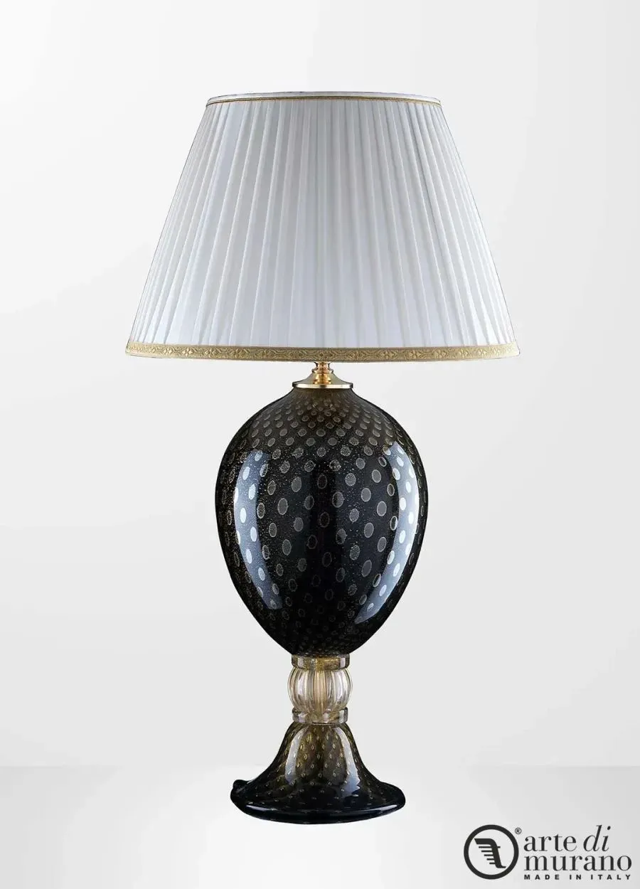 obrazek 1 Lampa stołowa ze szkła Murano w kolorze czarnego złota