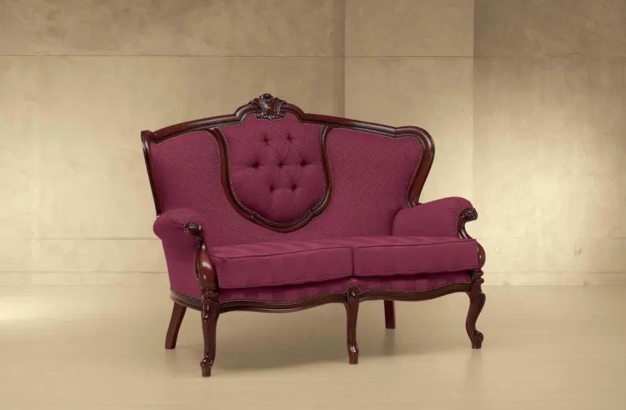 obrazek 1 Elegancka bordowa sofa w stylu francuskim do salonu – Morello Gianpaolo