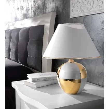 Zdjęcie Porcelanowa lampa nocna ze złotym lub srebrnym zdobieniem