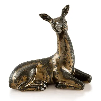 Picture Ceramic statuette of a female impala in oxidized bronze – Ahura