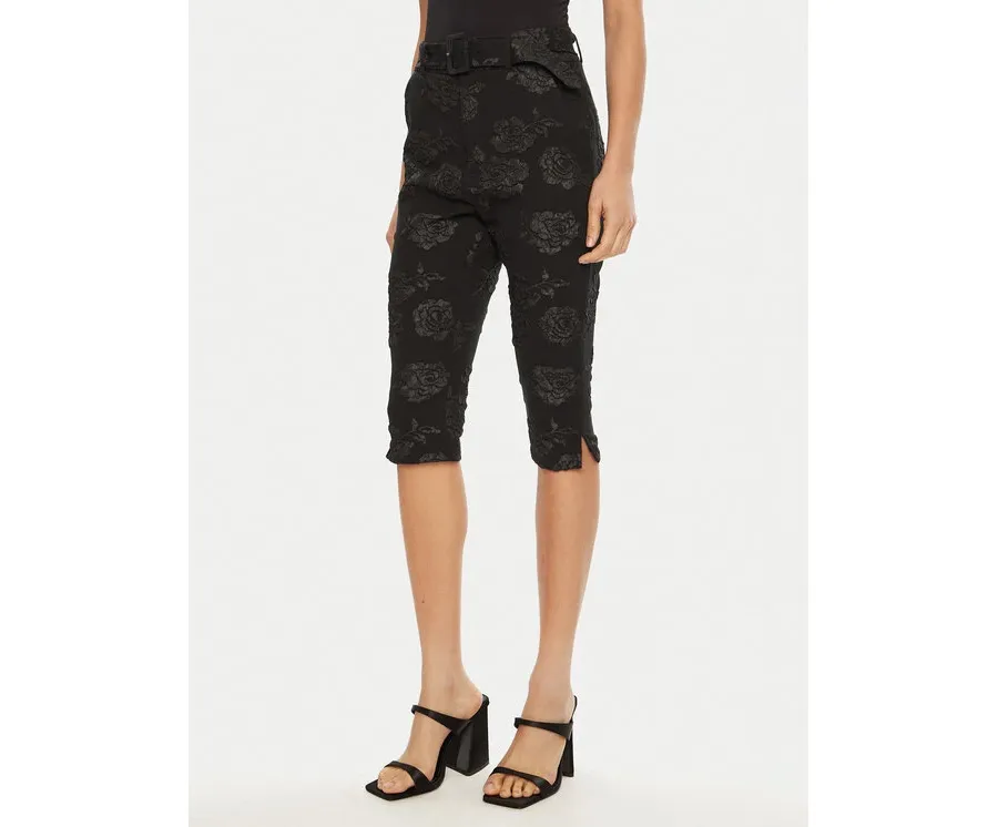 obrazek 1 ROTATE Spodnie capri 113305 Czarny Skinny Fit