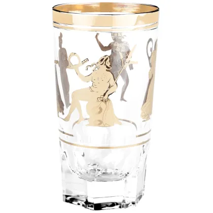 Zdjęcie Stylowa kryształowa szklanka do drinków typu highball ze złotym motywem dekoracyjnym inspirowanym mitologią - Vista Alegre