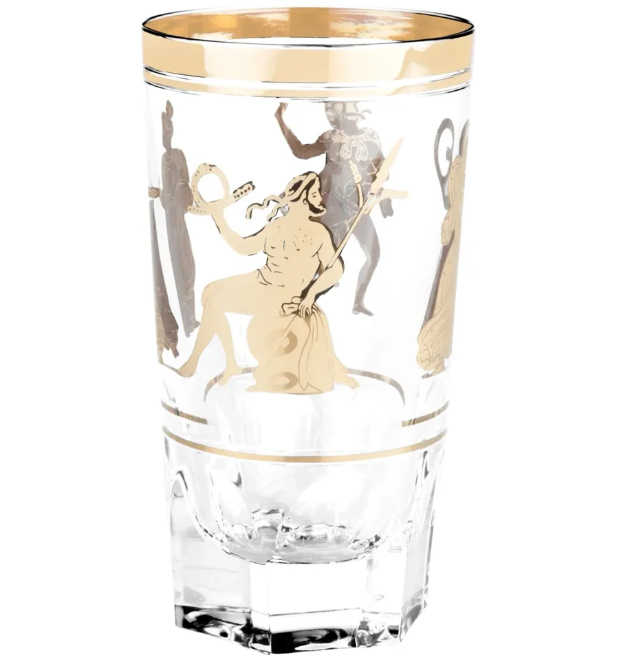 obrazek 1 Stylowa kryształowa szklanka do drinków typu highball ze złotym motywem dekoracyjnym inspirowanym mitologią - Vista Alegre