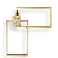 Picture Original towel rack from the Rectangular collection in polished brass - Il Paralume Marina