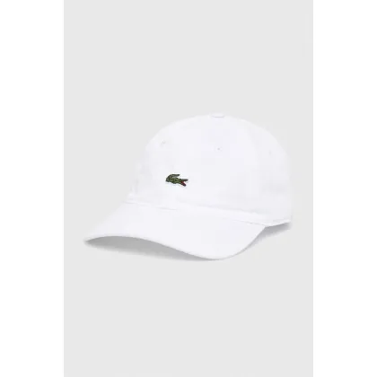 Zdjęcie Lacoste czapka z daszkiem bawełniana kolor biały z aplikacją RK0491-031