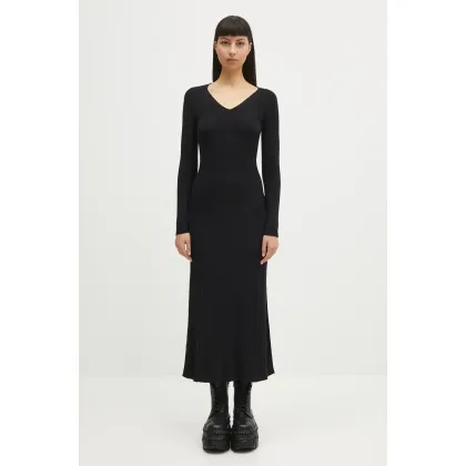Zdjęcie Samsoe Samsoe sukienka Sacheryl V-Neck kolor czarny maxi prosta F25100046
