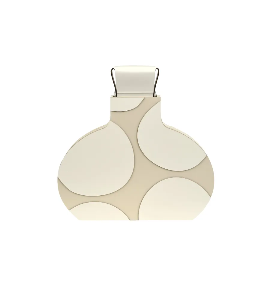 obrazek 1 Skórzany wazon Otto 9x37xH38 cm w kolorze kremowym i białym