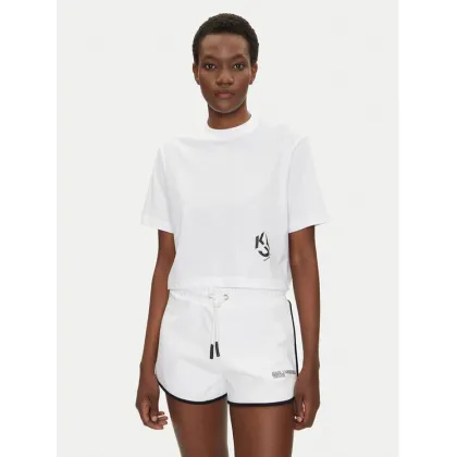 Zdjęcie KARL LAGERFELD T-Shirt A2W17076 Biały Cropped Fit