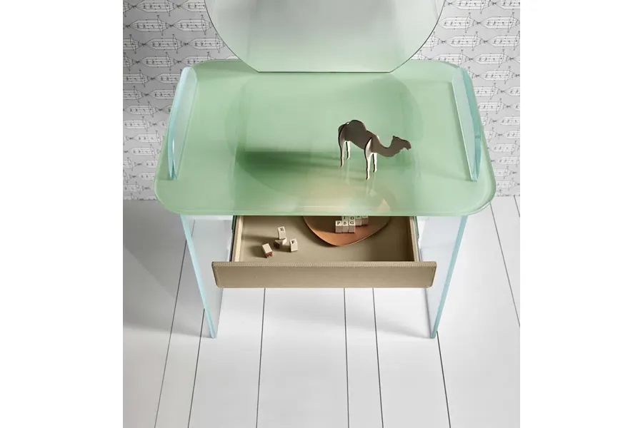 obrazek 3 Luksusowa szklana toaletka z lustrem - Tonelli Design
