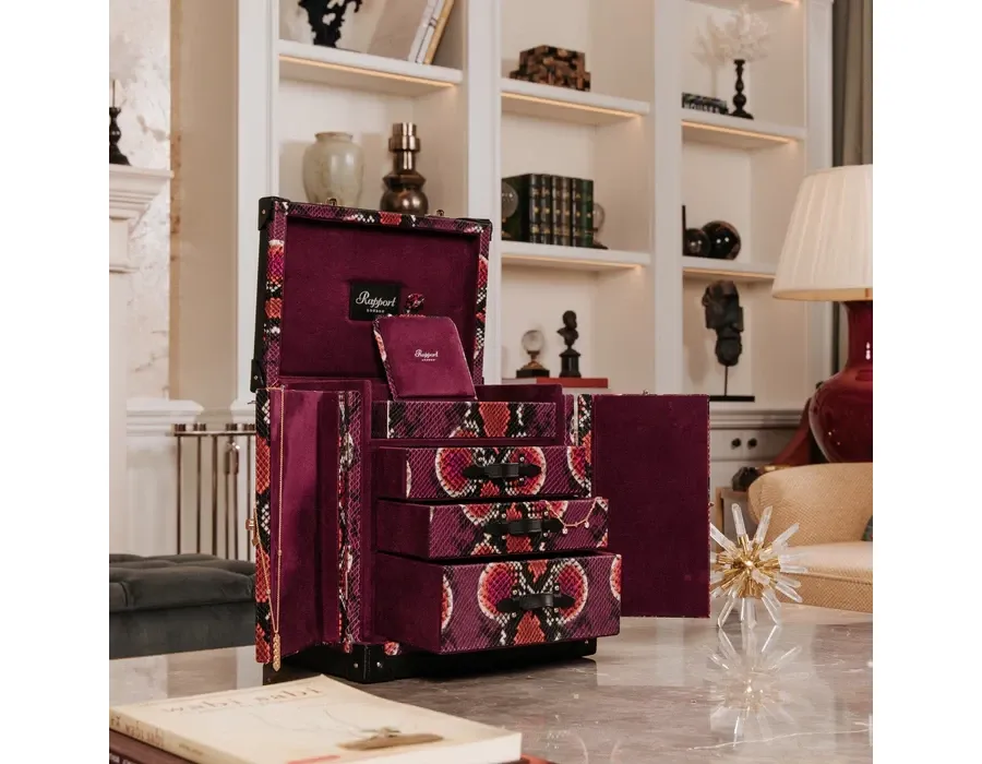 obrazek 11 Stylowy kuferek Amour Deluxe na biżuterię w kolorze różowym