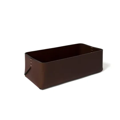 Zdjęcie Stylowe włoskie pudełko na ręczniki ze skóry naturalnej