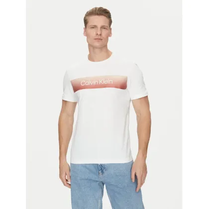 Zdjęcie Calvin Klein T-Shirt Linear Ombre K10K114163 Biały Regular Fit