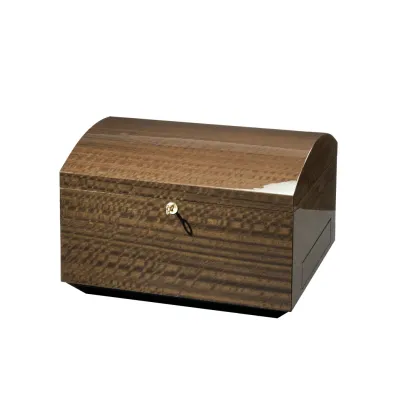 Picture Stylish cigar chest with drawer and ashtray made of cedar and eucalyptus veneer