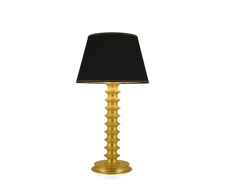 obrazek 1 Włoska drewniana lampa wykończona złotem