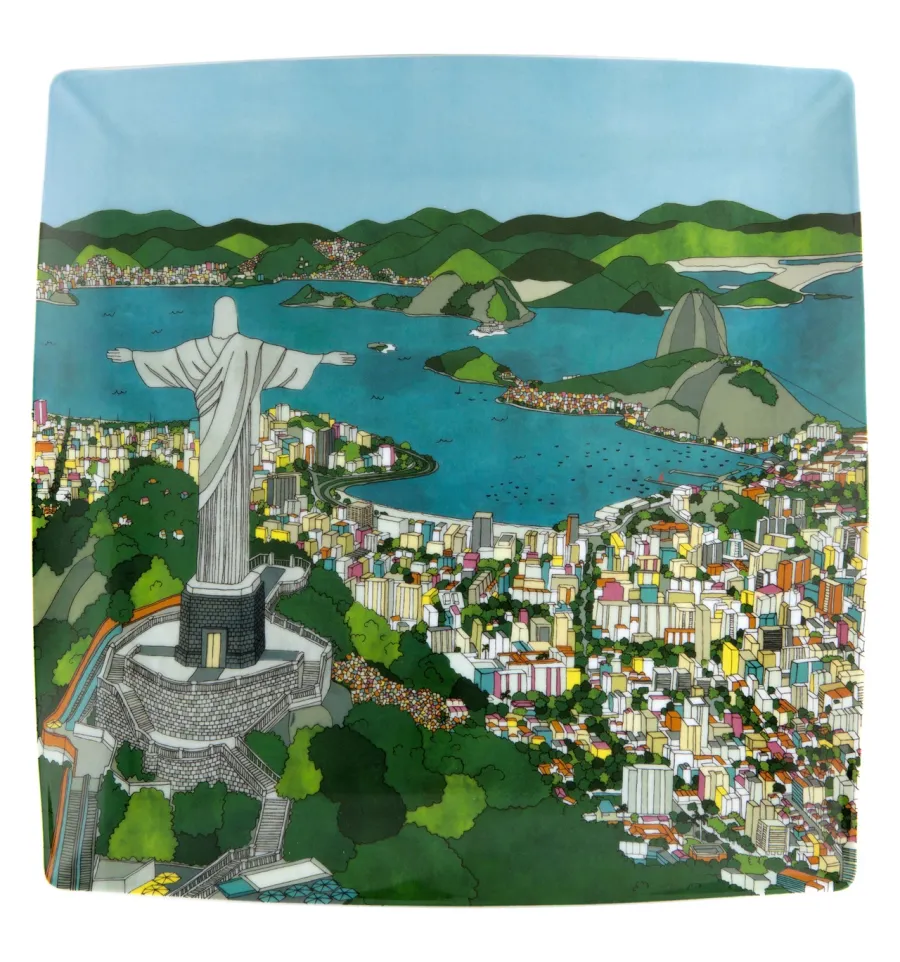 obrazek 1 Malowany talerz-półmisek z porcelany z widokiem Rio de Janeiro – Vista Alegre