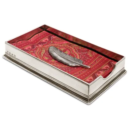 Picture Stylish napkin holder made of pewter