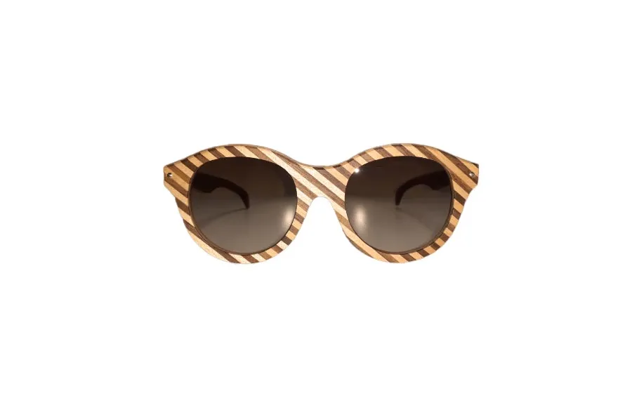 obrazek 1 Drewniane okulary przeciwsłoneczne w ukośne pasy - Legno Light