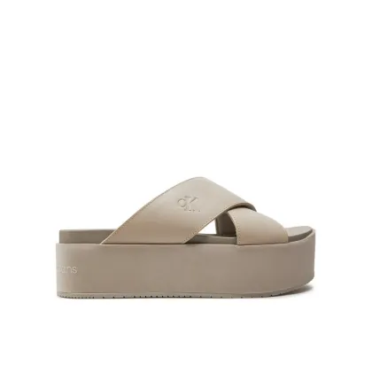 Zdjęcie Calvin Klein Jeans Klapki Flatform Cross Mg Uc YW0YW01349 Beżowy