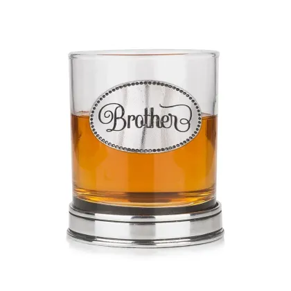 Zdjęcie Szklanka do whisky z polerowaną podstawą w kolorze miedzi – stylowy prezent dla brata