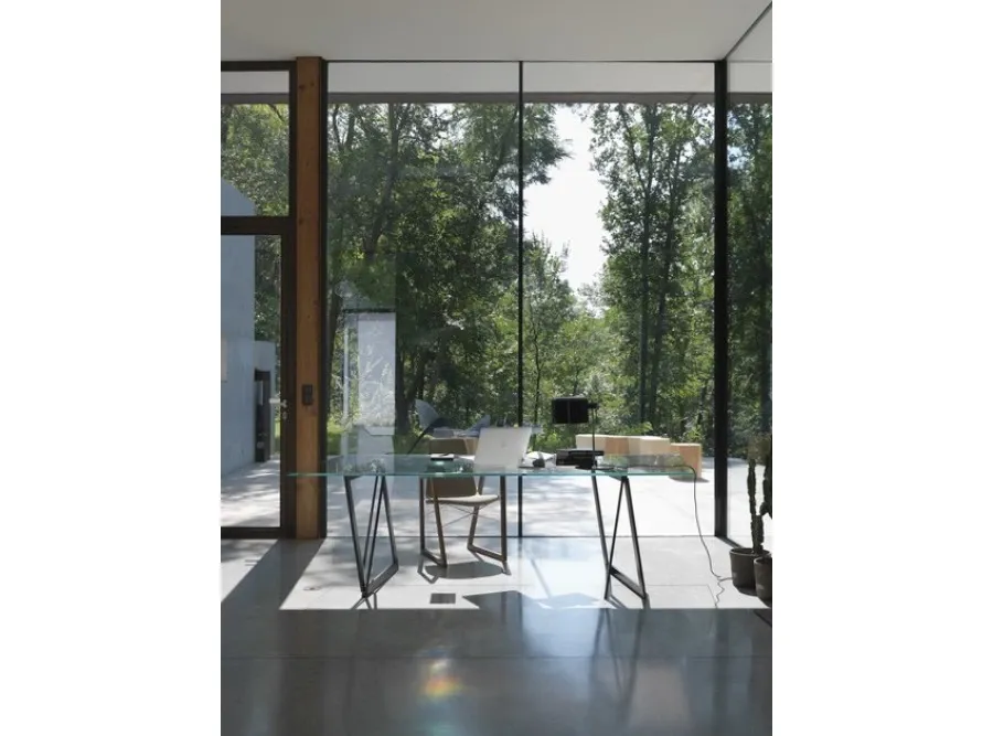 obrazek 4 Designerski Stół z Szklanym Blatem do Minimalistycznego Salonu - Casmania