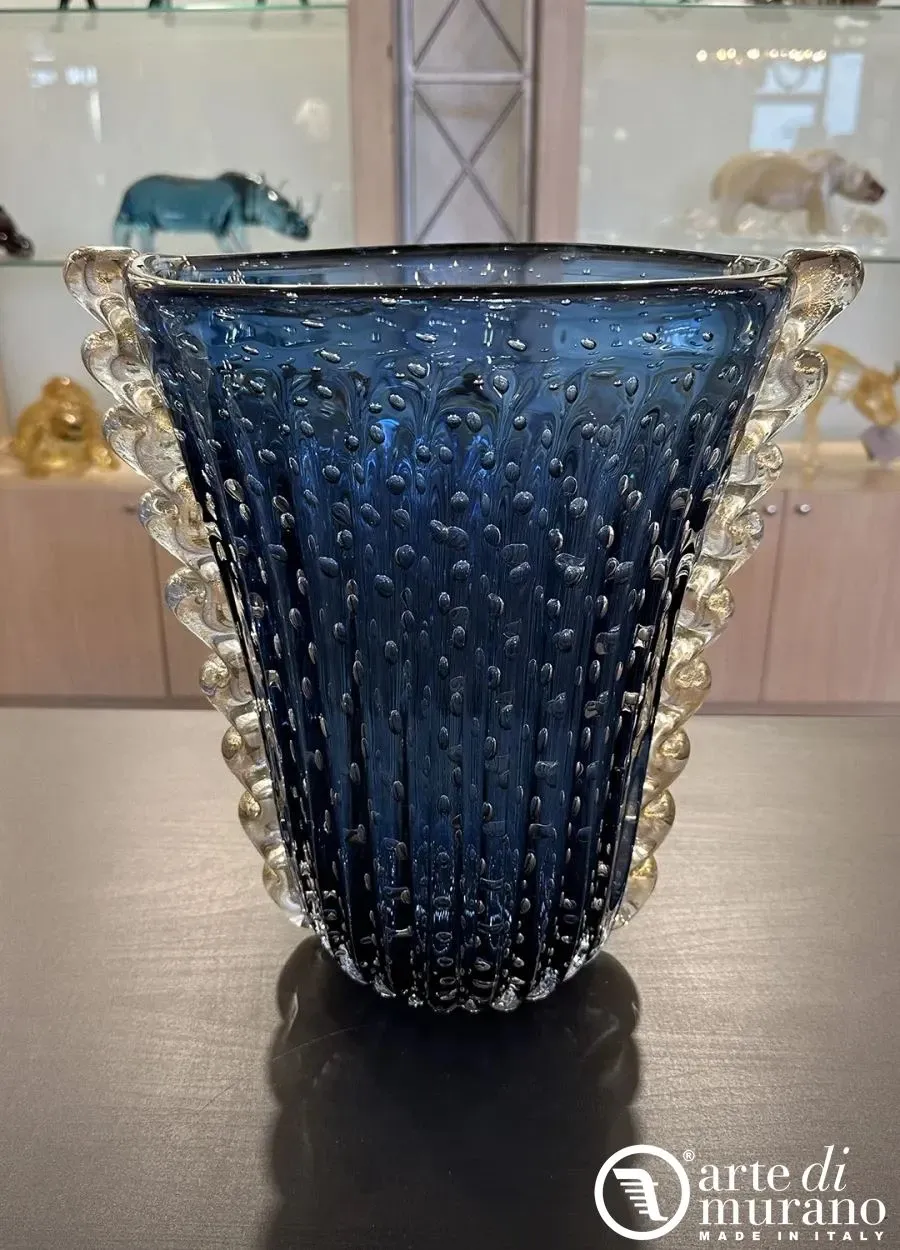 obrazek 1 Orginalny dmuchany złoty wazon ze szkła Murano