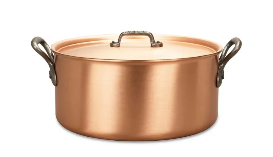 obrazek 4 Miedziany garnek 28 cm do dań typu casserole z żeliwnymi uchwytami