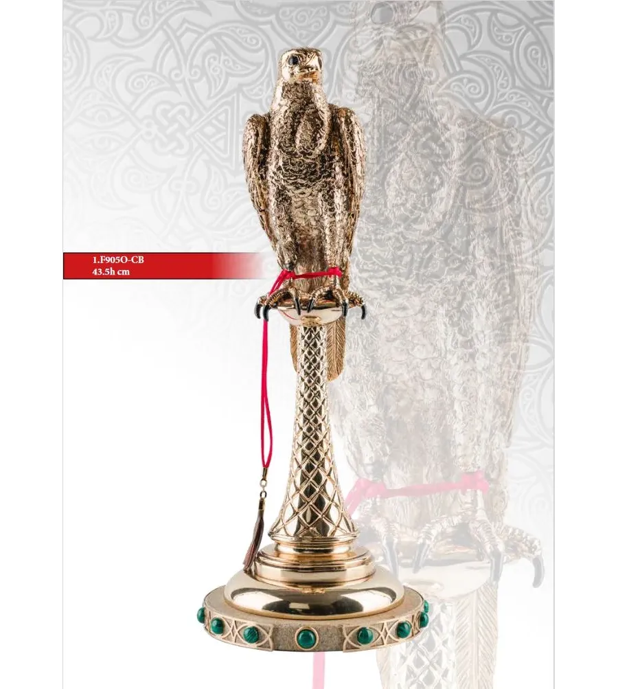 obrazek 1 Piękna figura złotego sokoła jako dekoracja do domu - ArtBe