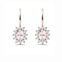 Zdjęcie Kolczyki wykonane z różowego złota z morganitami i brylantami KLENOTA