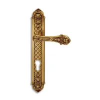 Picture Handmade Damasco door handle made of brass