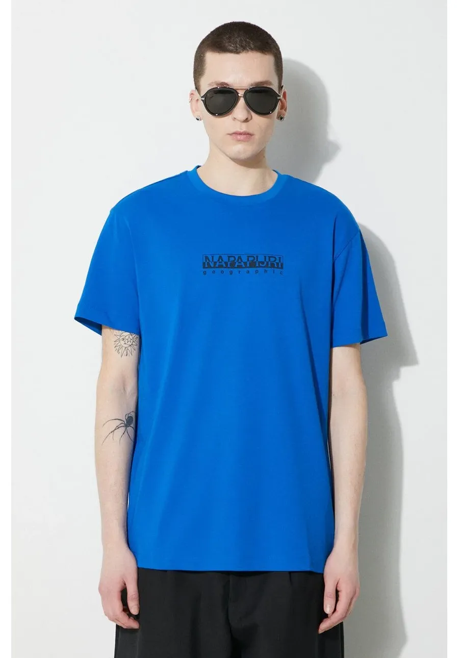 obrazek 1 Napapijri t-shirt bawełniany S-Box Ss 4 męski kolor niebieski z nadrukiem NP0A4H8SB2L1