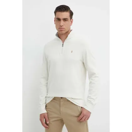 Zdjęcie Polo Ralph Lauren bluza męska kolor beżowy gładka