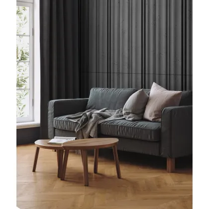 Zdjęcie 135x56 cm VT - PB58 (S96 ciemny szary) LAMEL OBŁY - Panel dekor 3D beton architektoniczny