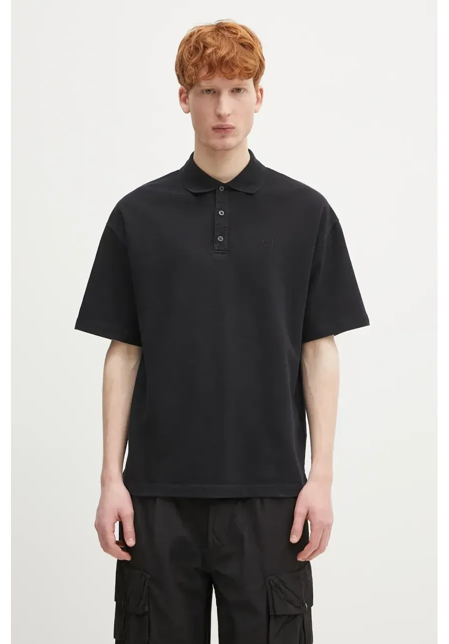 obrazek 1 C.P. Company polo bawełniane męski kolor czarny gładki 18CMPL320A110396G