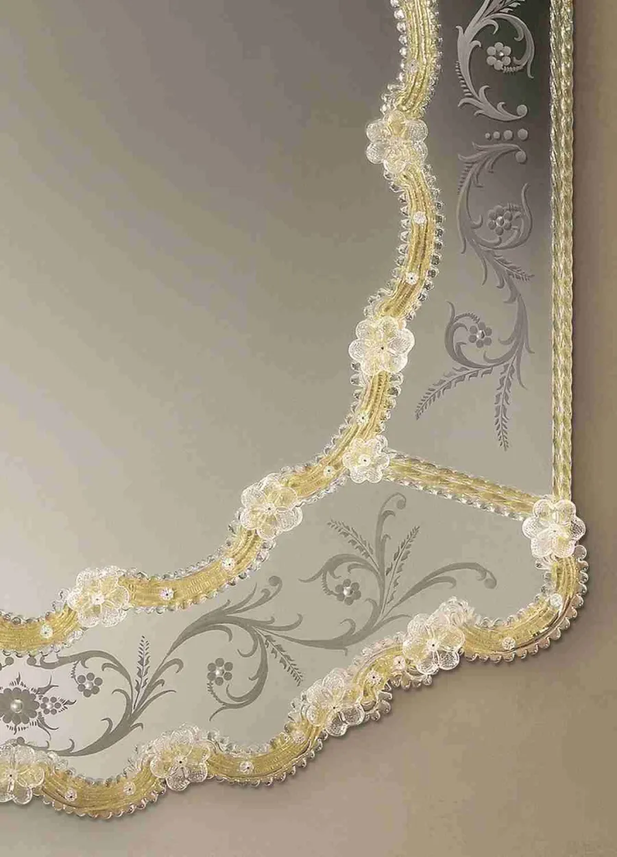 obrazek 2 Designerskie lustro weneckie ze szkła Murano