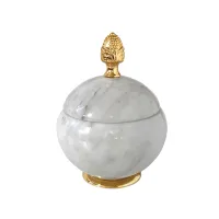 Picture Stylish marble cotton bud container for a unique bathroom – 3SC