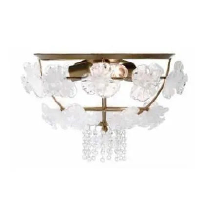 Zdjęcie Elegancki żyrandol w całości wykonany ze szkła Murano, ręcznie tkanych pereł i kwiatów – Il Paralume Marina